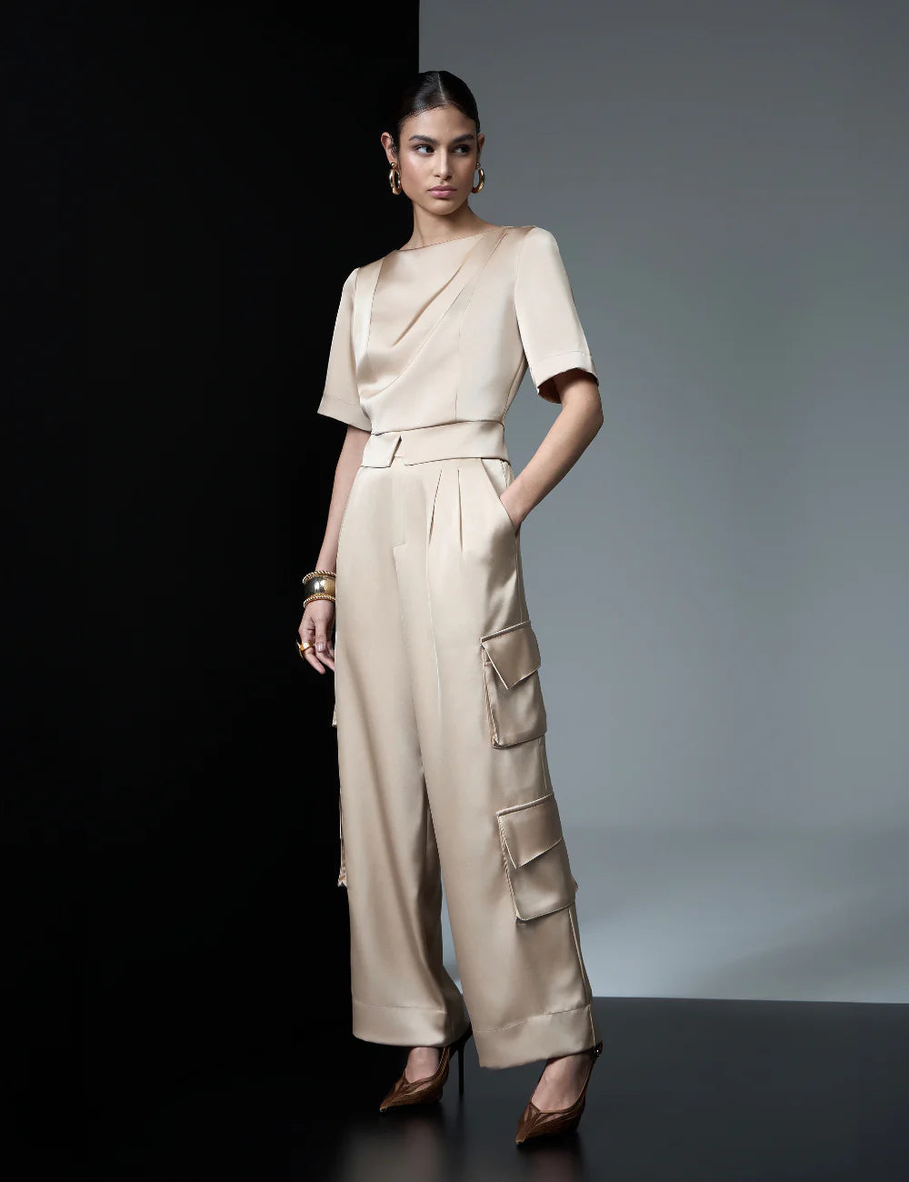 STRSS Champagne Satin Modern Set