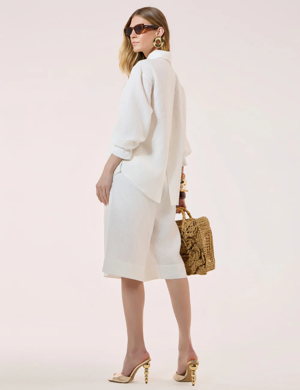 STRSS Off White Pure Linen Jorts Set