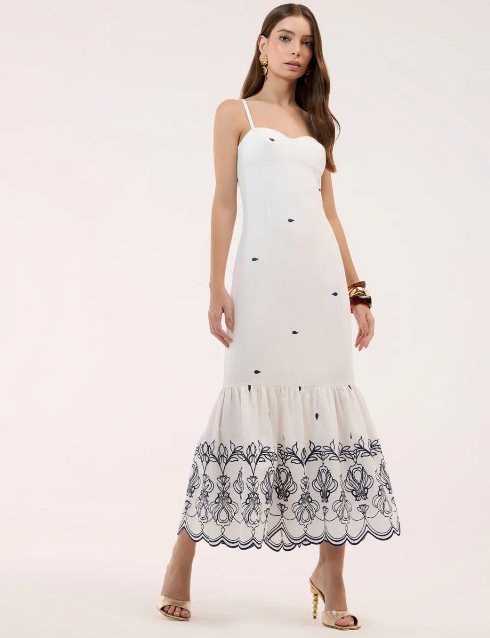 STRSS White Mermaid Embroidered Dress