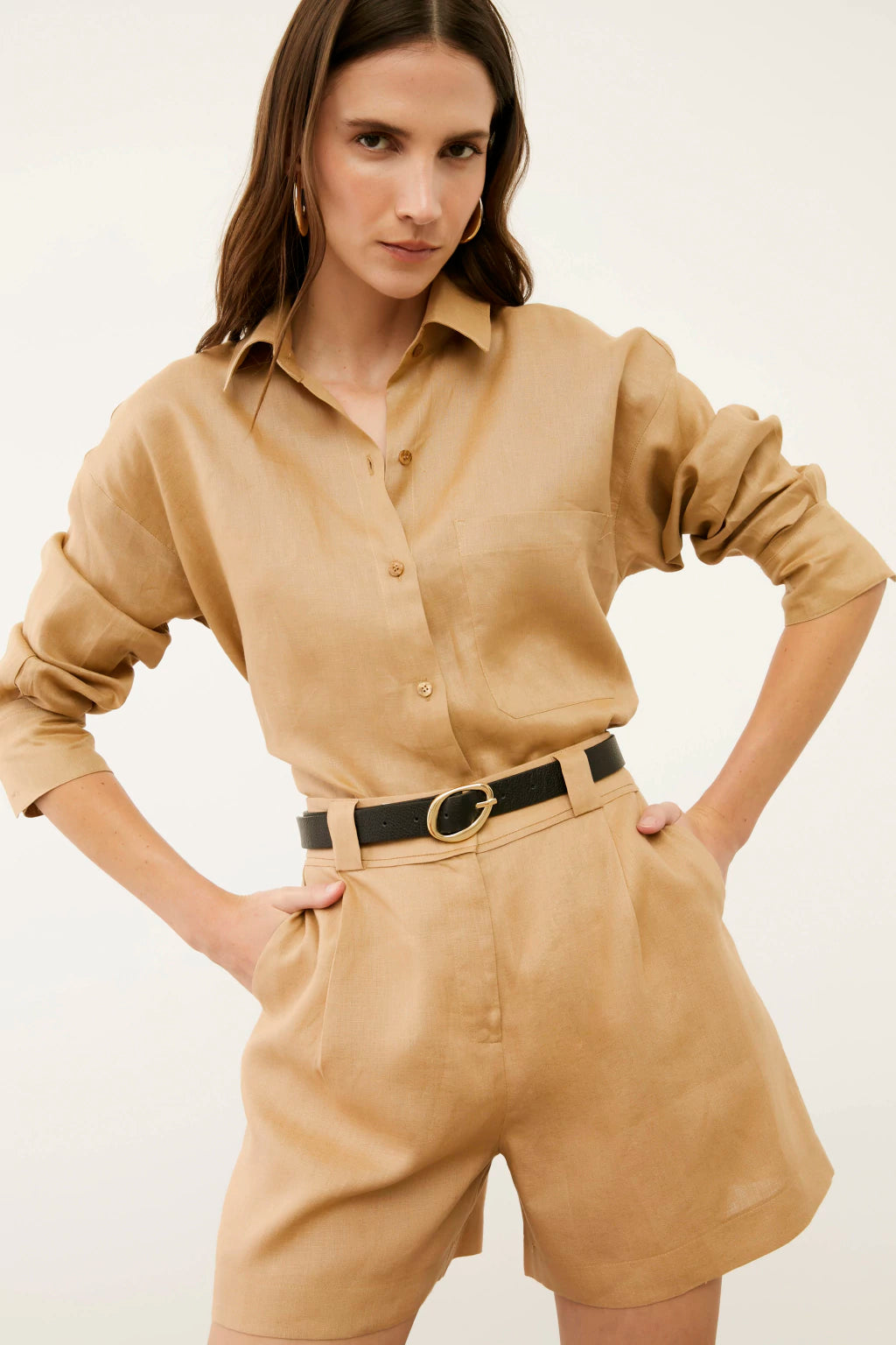 CLM Sofia Linen Mustard Shirt