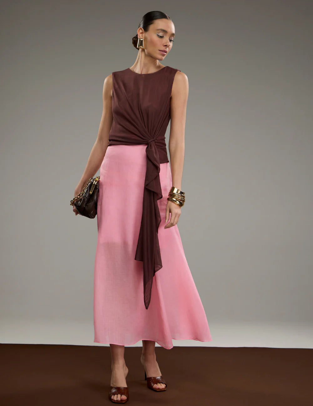 STRSS Linen Midi Skirt