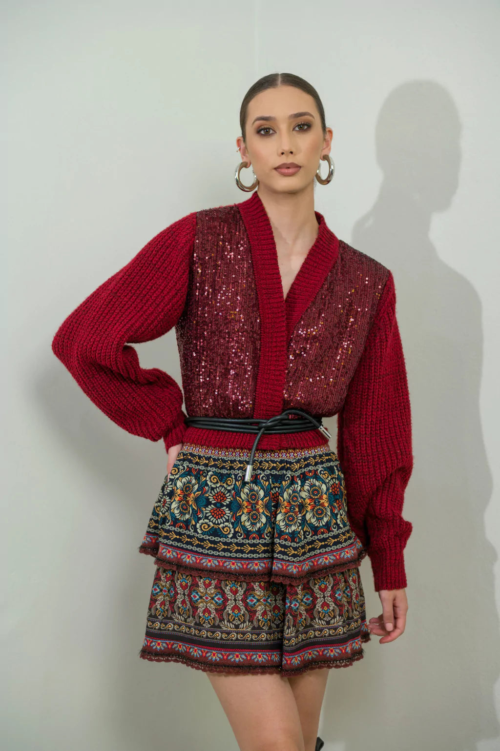 CCP Elisangela Wine Cardigan