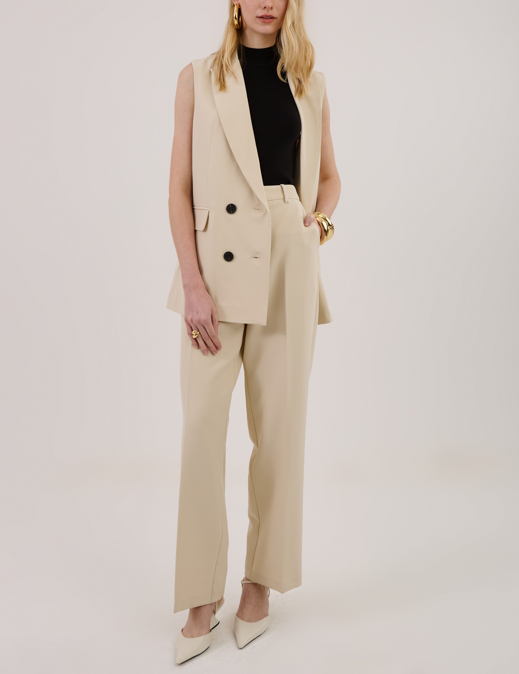 UC Eunice Sage Tailored Long Vest