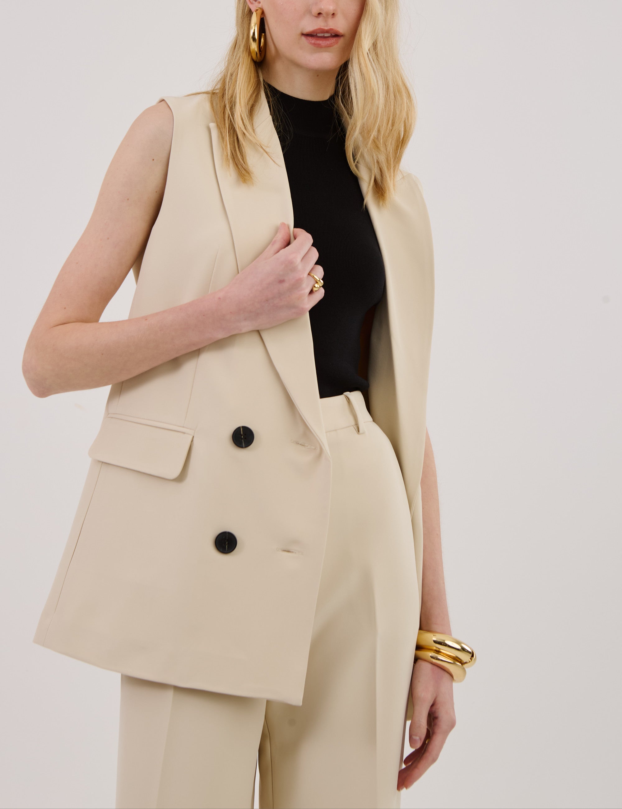 UC Eunice Sage Tailored Long Vest