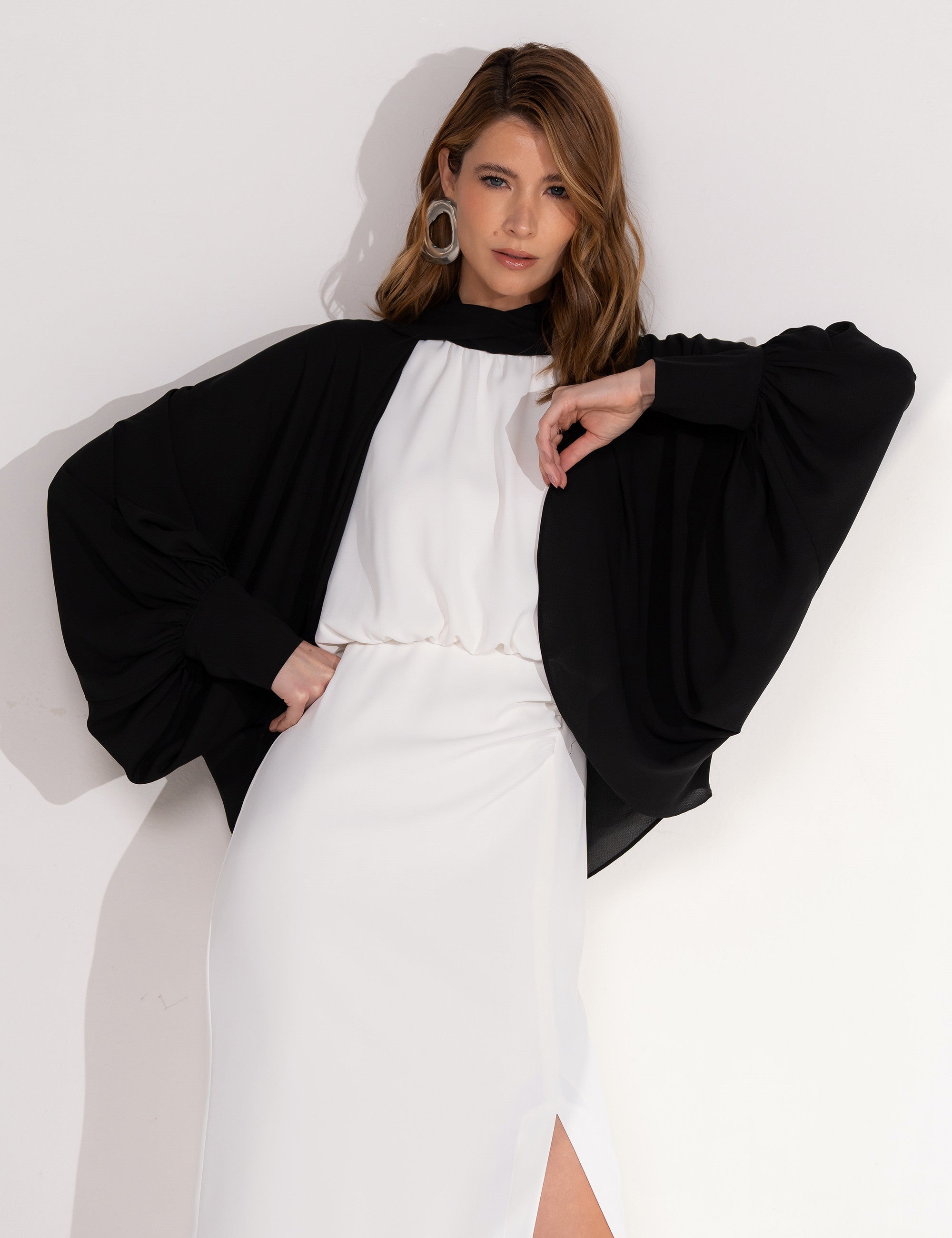 UC Tabata Cape Blouse Black