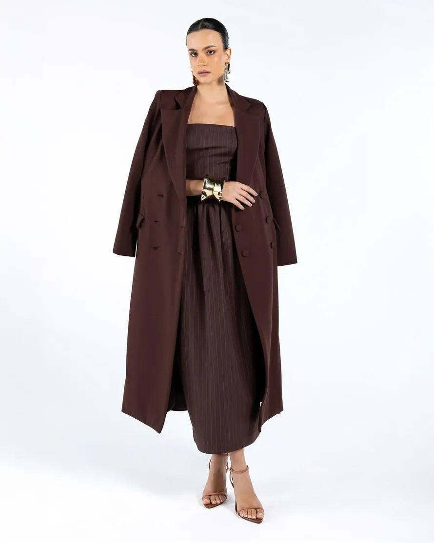 ANF Brown Heavy Trench Coat