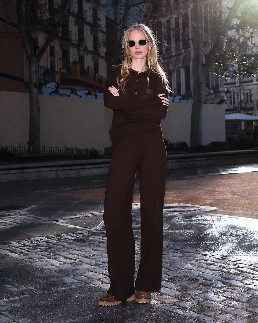 ANF Knit Navy Brown Set