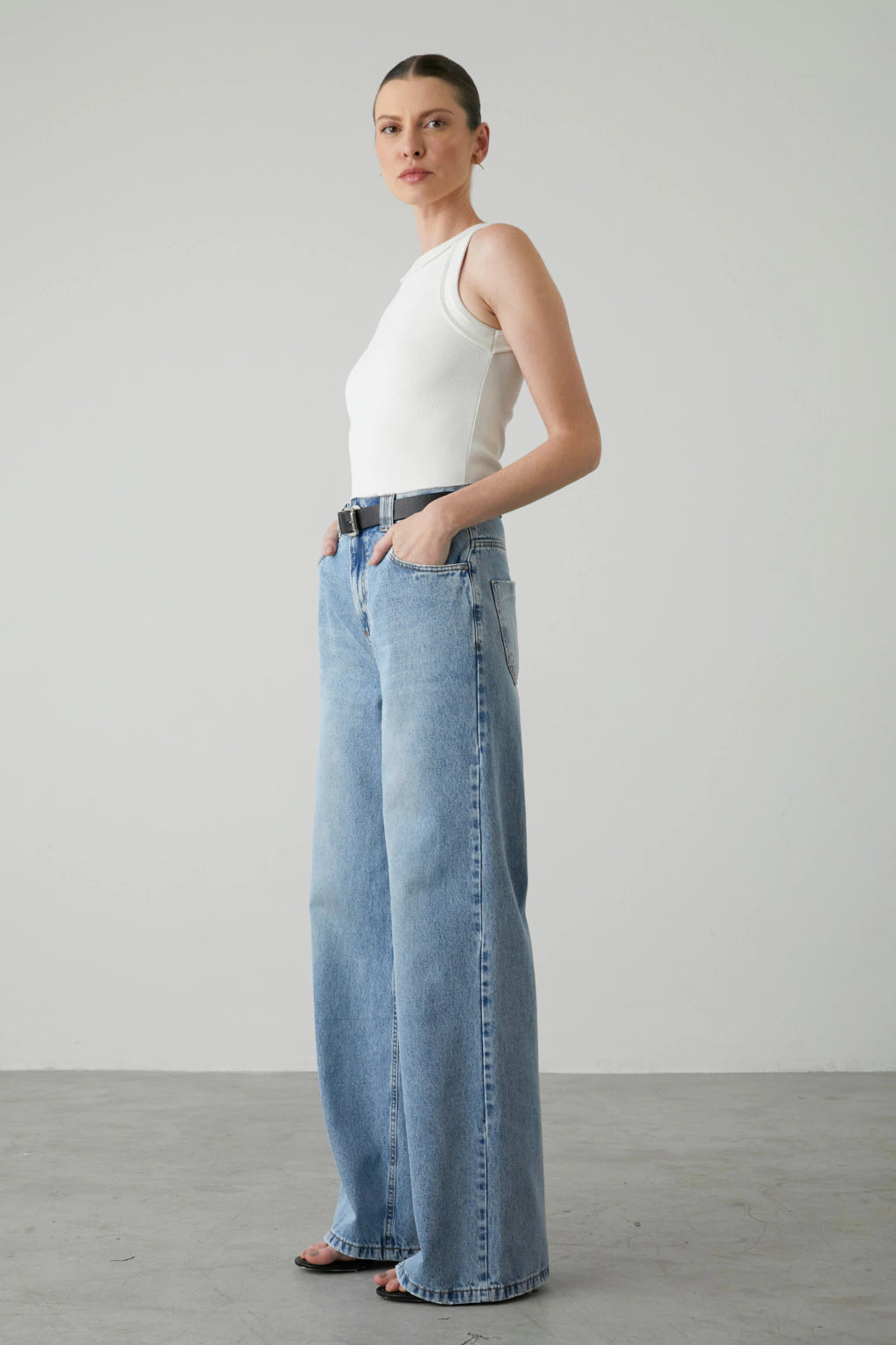 CLM Basic 1 Denim Wide Leg Pants