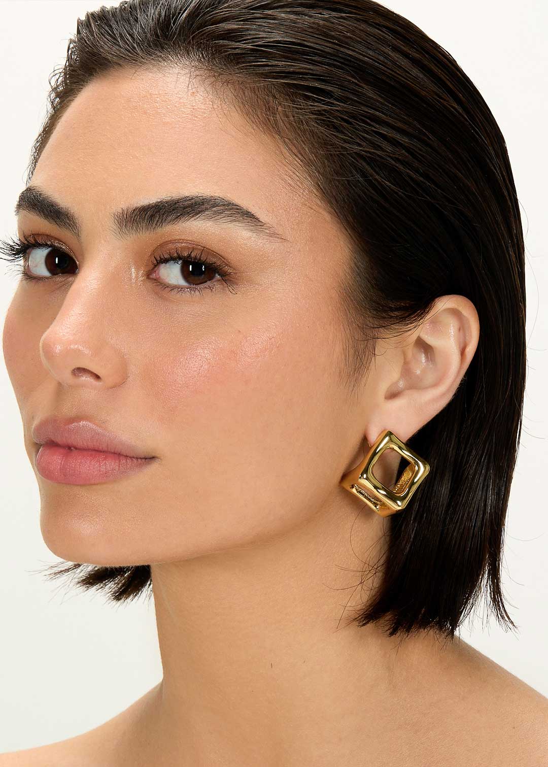 BHP Cube Revolution Earrings Gold