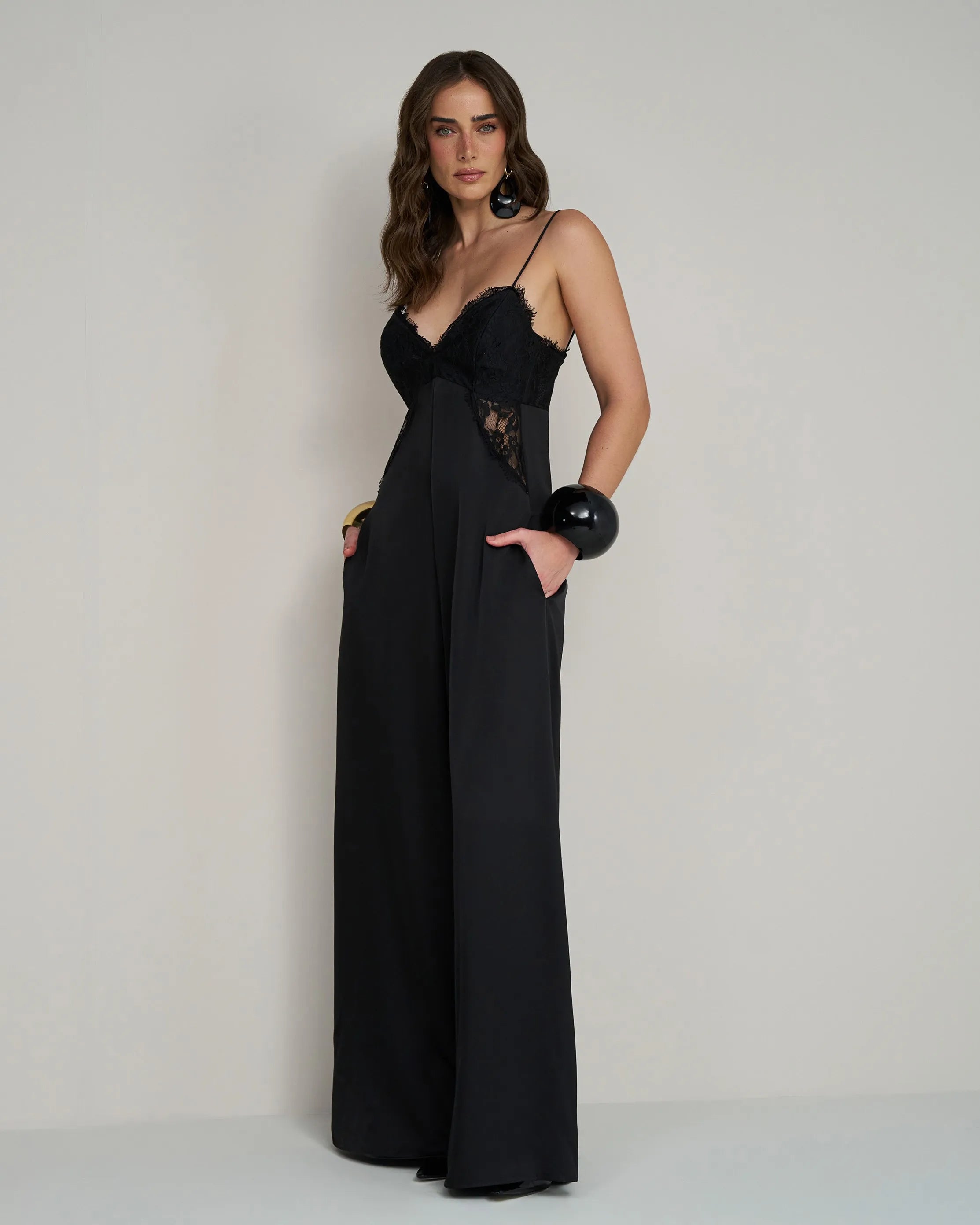 ANF Black Jumpsuit with Laces