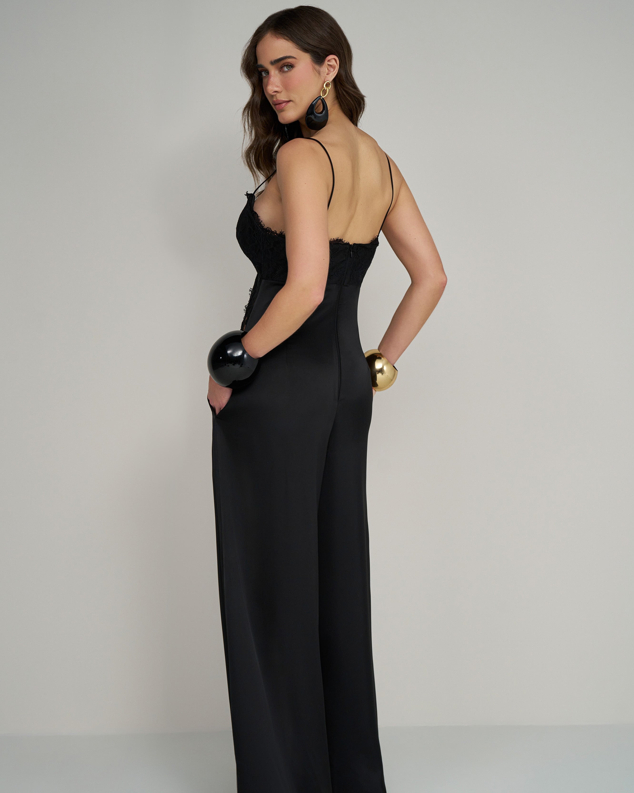 ANF Black Jumpsuit with Laces