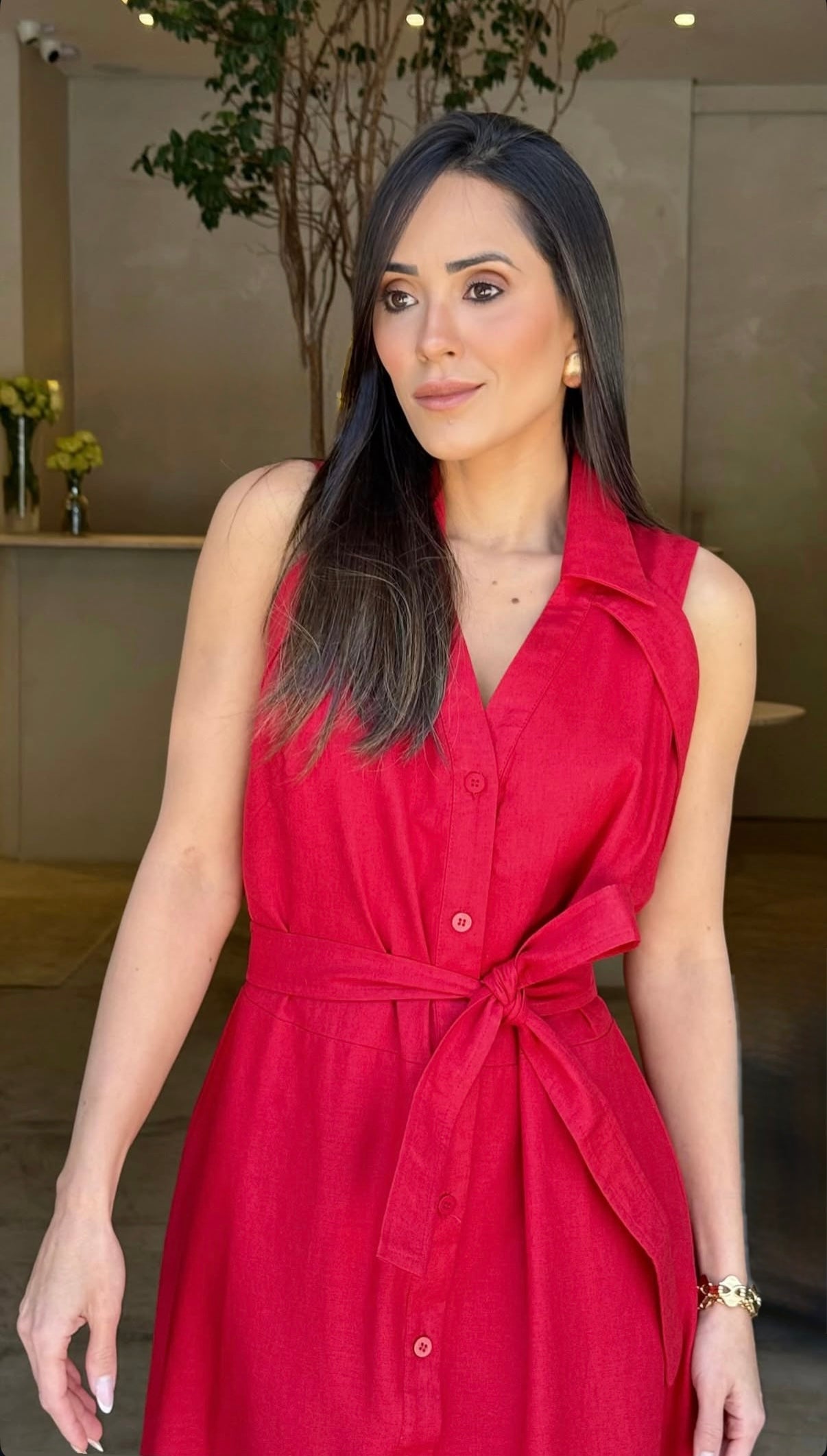 SKU CHEMISE EMBRODEIRED LINEN DRESS