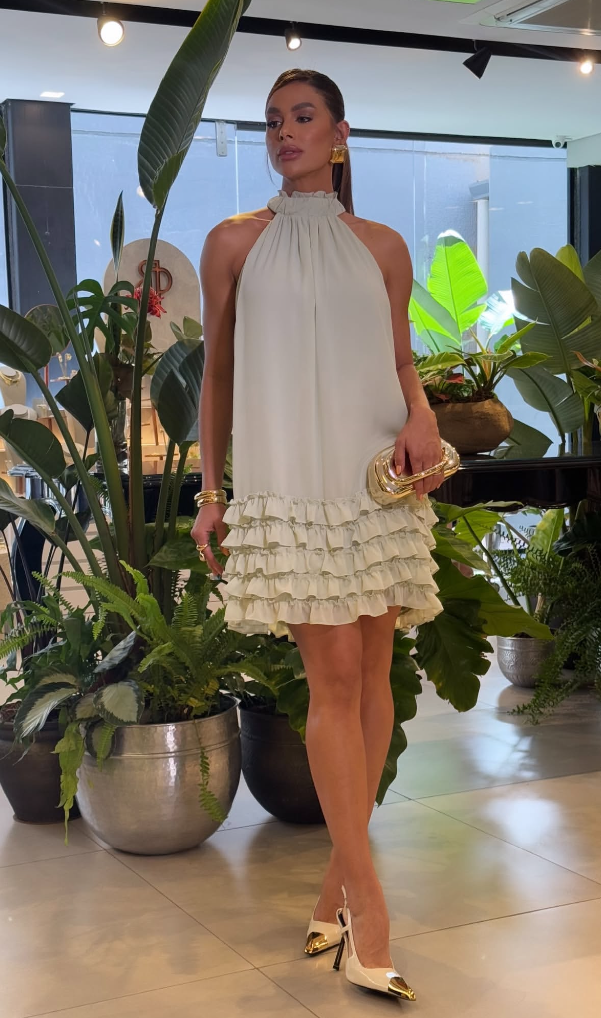 ANF Sarah Ruffles Mint Mini Dress