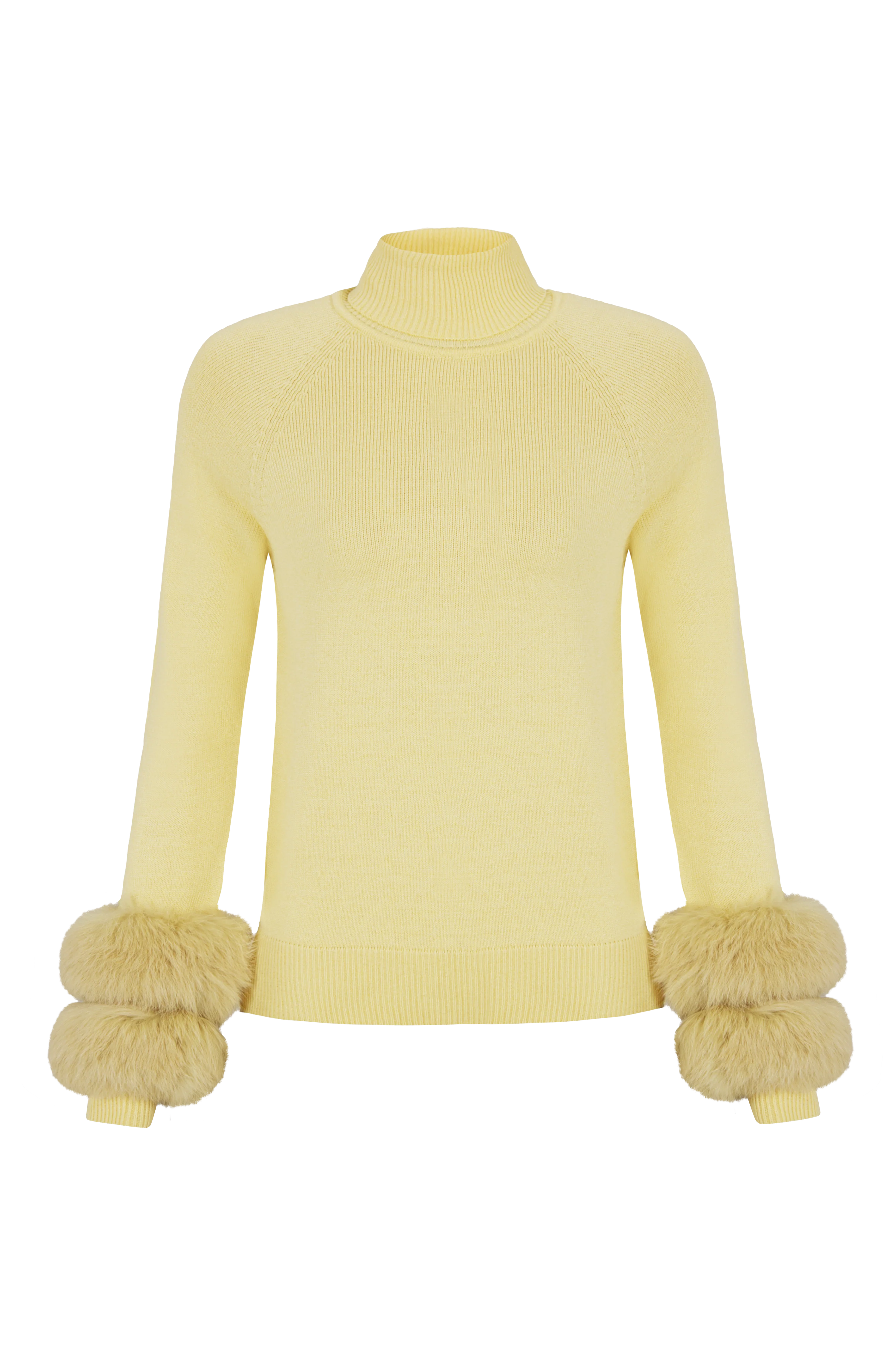 MES Knitted blouse with turtleneck & Fur Butter