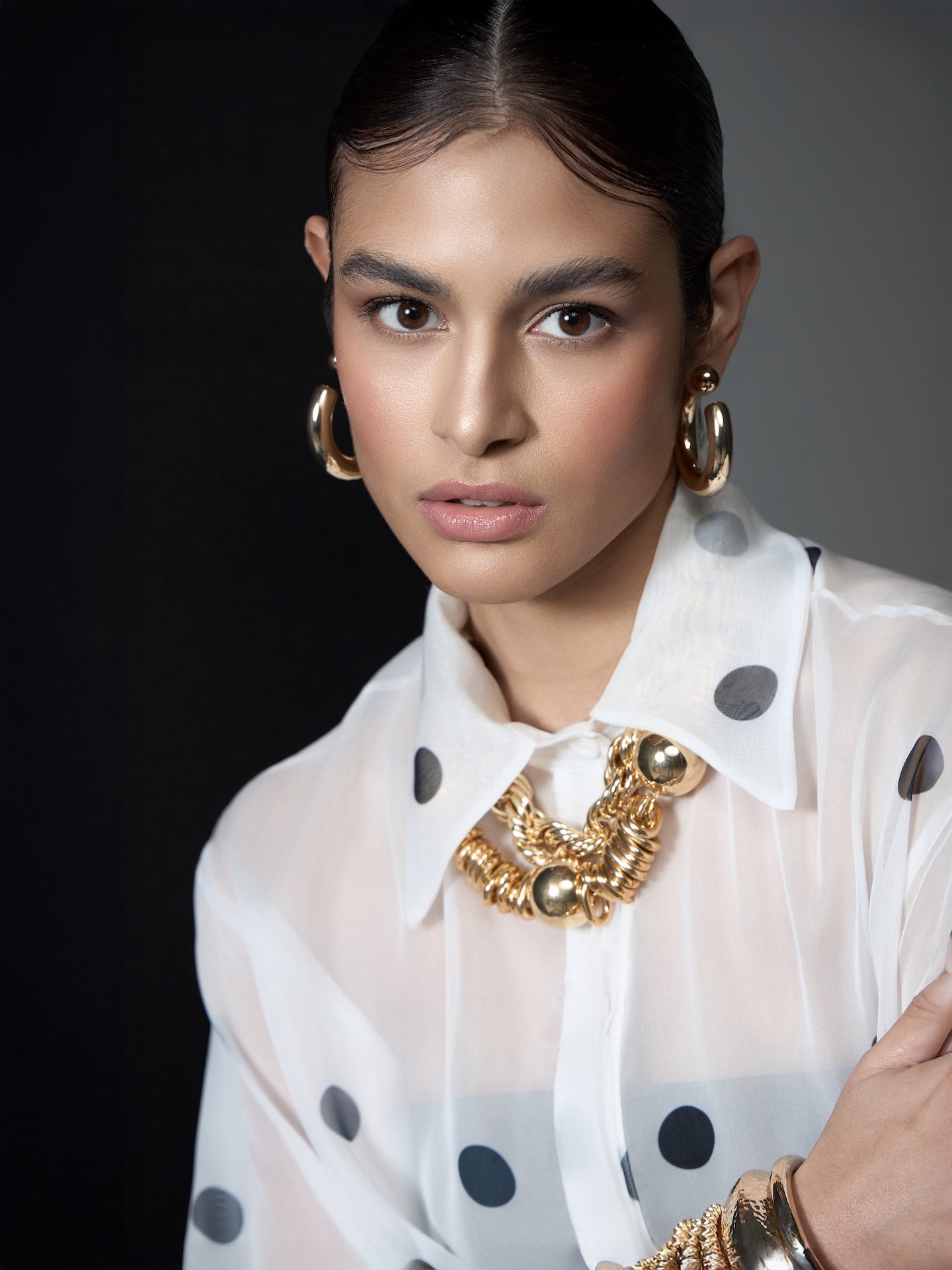 STRSS Polka Dots Silk Strass Shirt