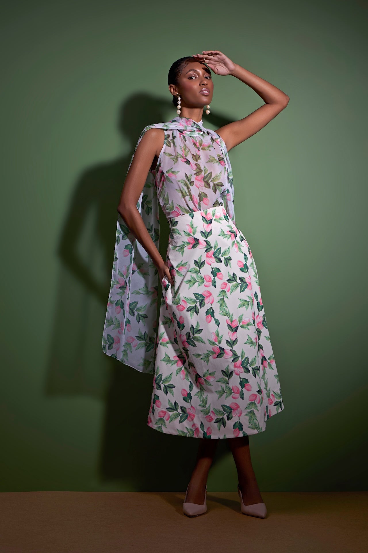 STRSS Flower Midi Skirt