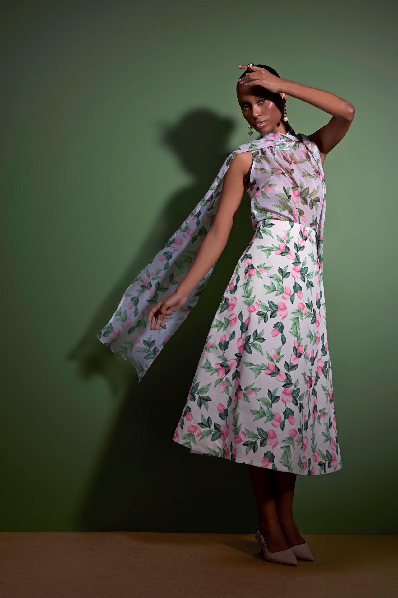 STRSS Flower Midi Skirt