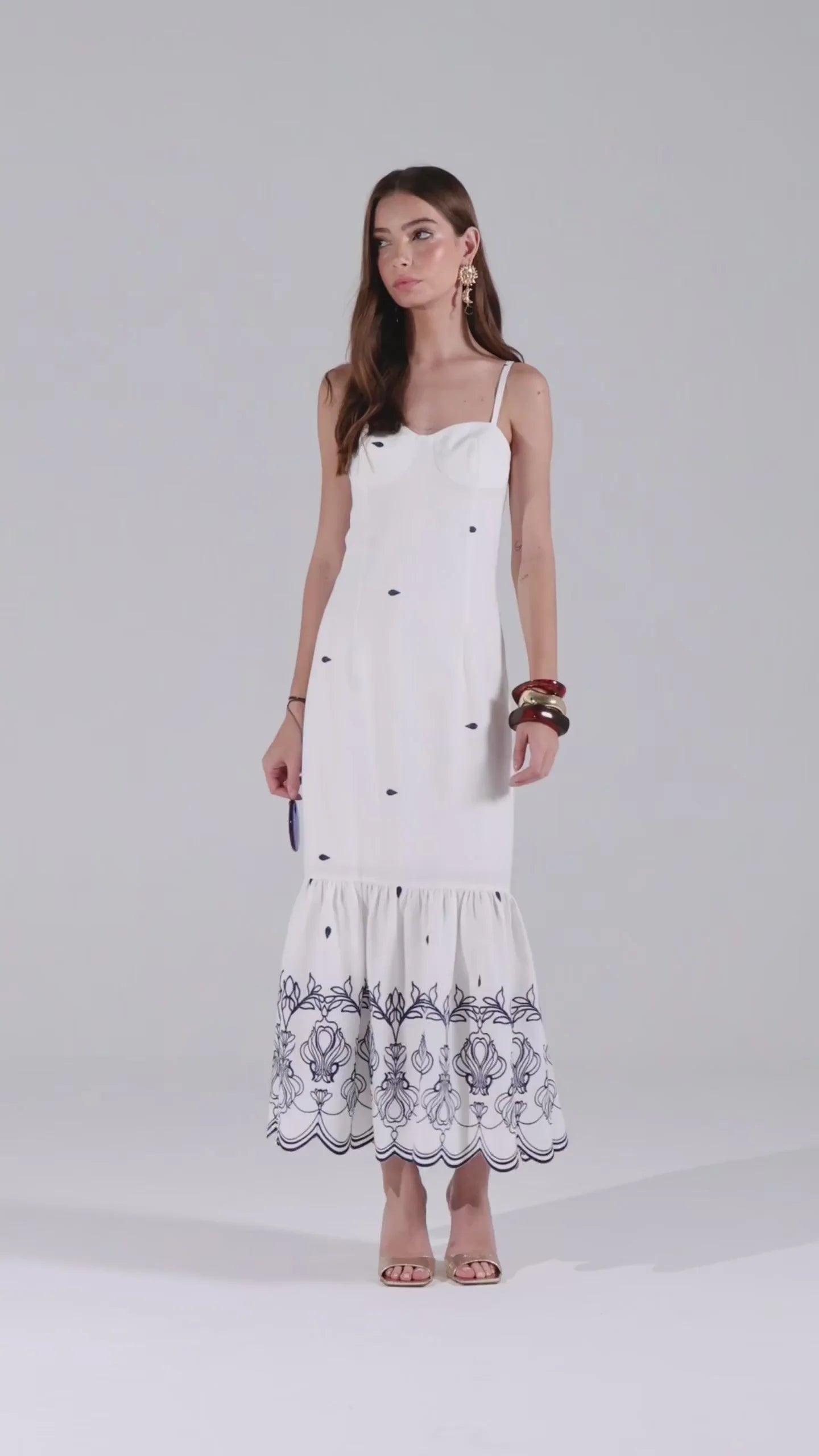 STRSS White Mermaid Embroidered Dress