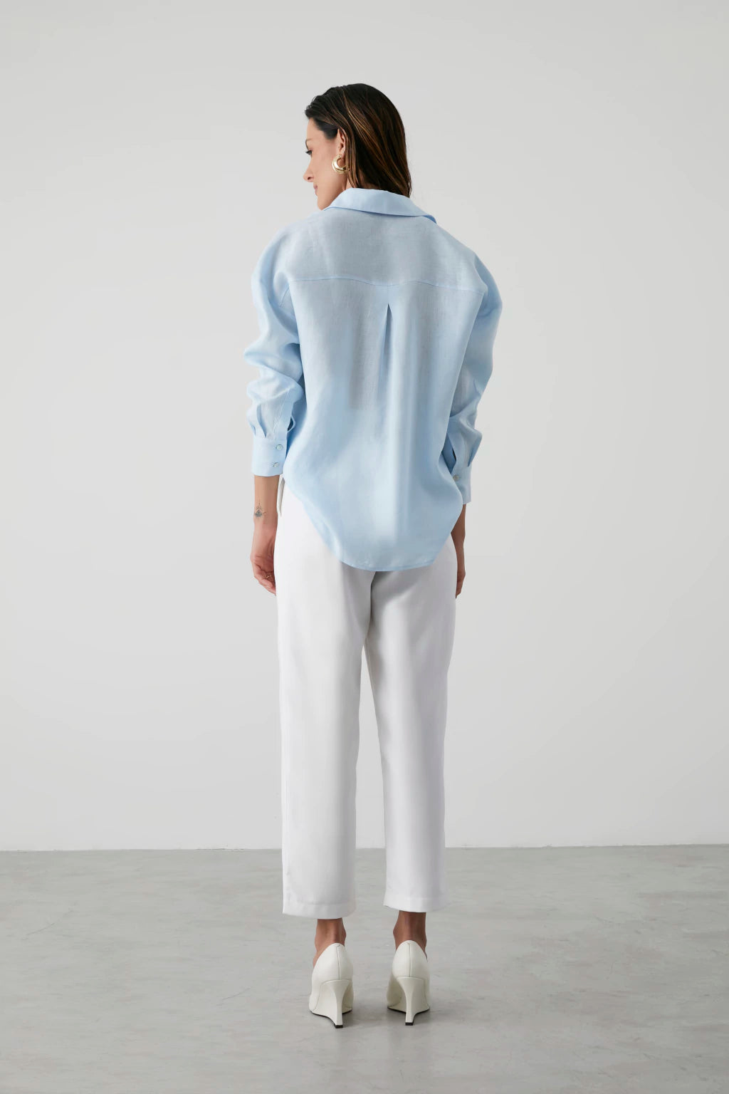 CLM Chloe Linen Shirt Baby Blue