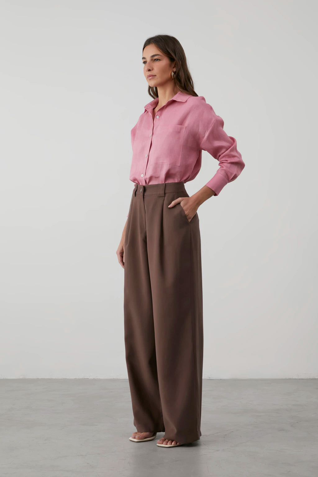 CLM Chloe Linen Shirt Rose