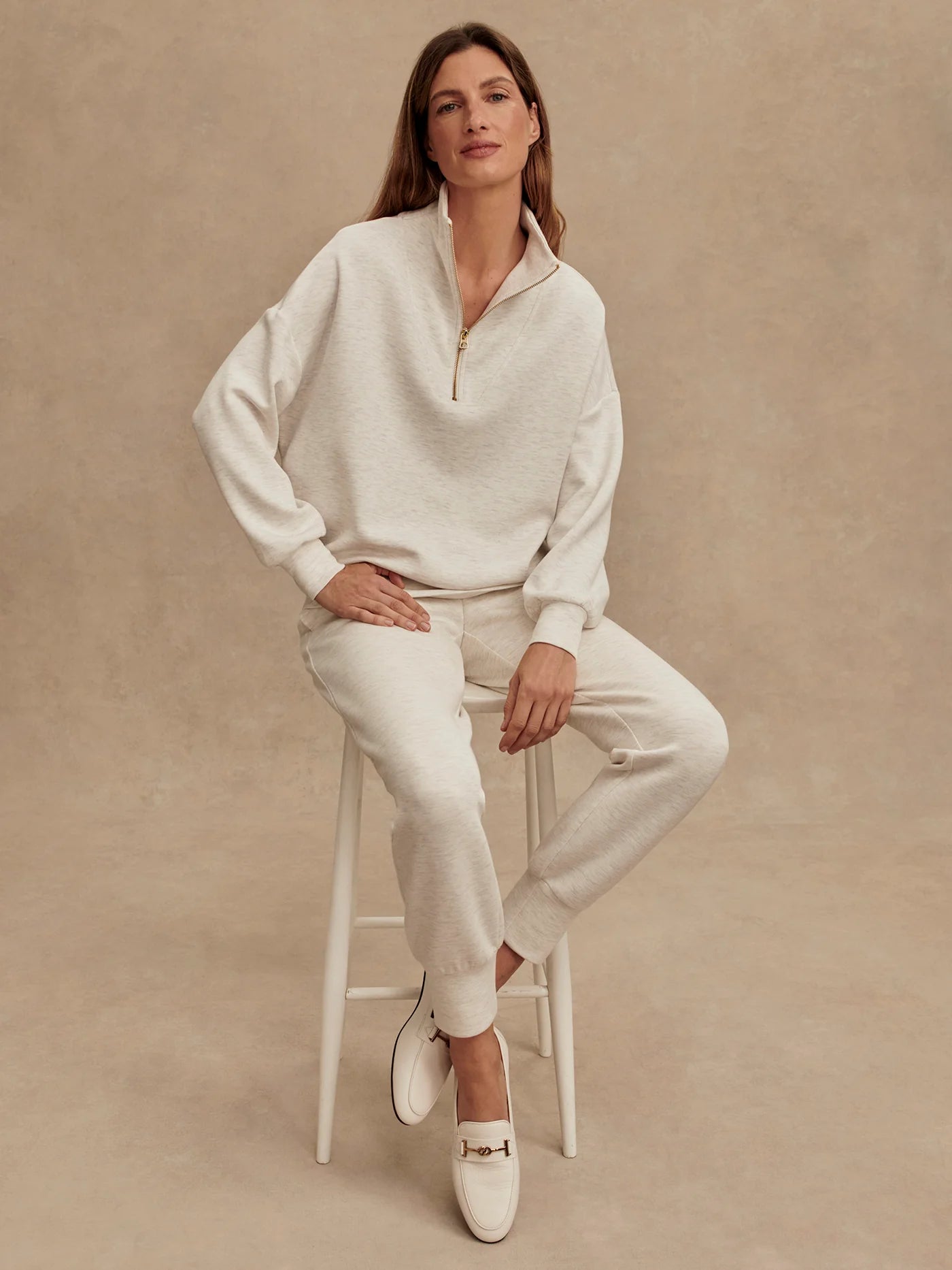 VLY Half Zip Sweat Ivory