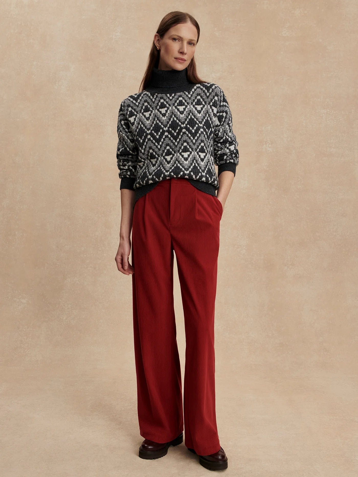 VLY Ida Relaxed Fairisle Roll-Neck Knit