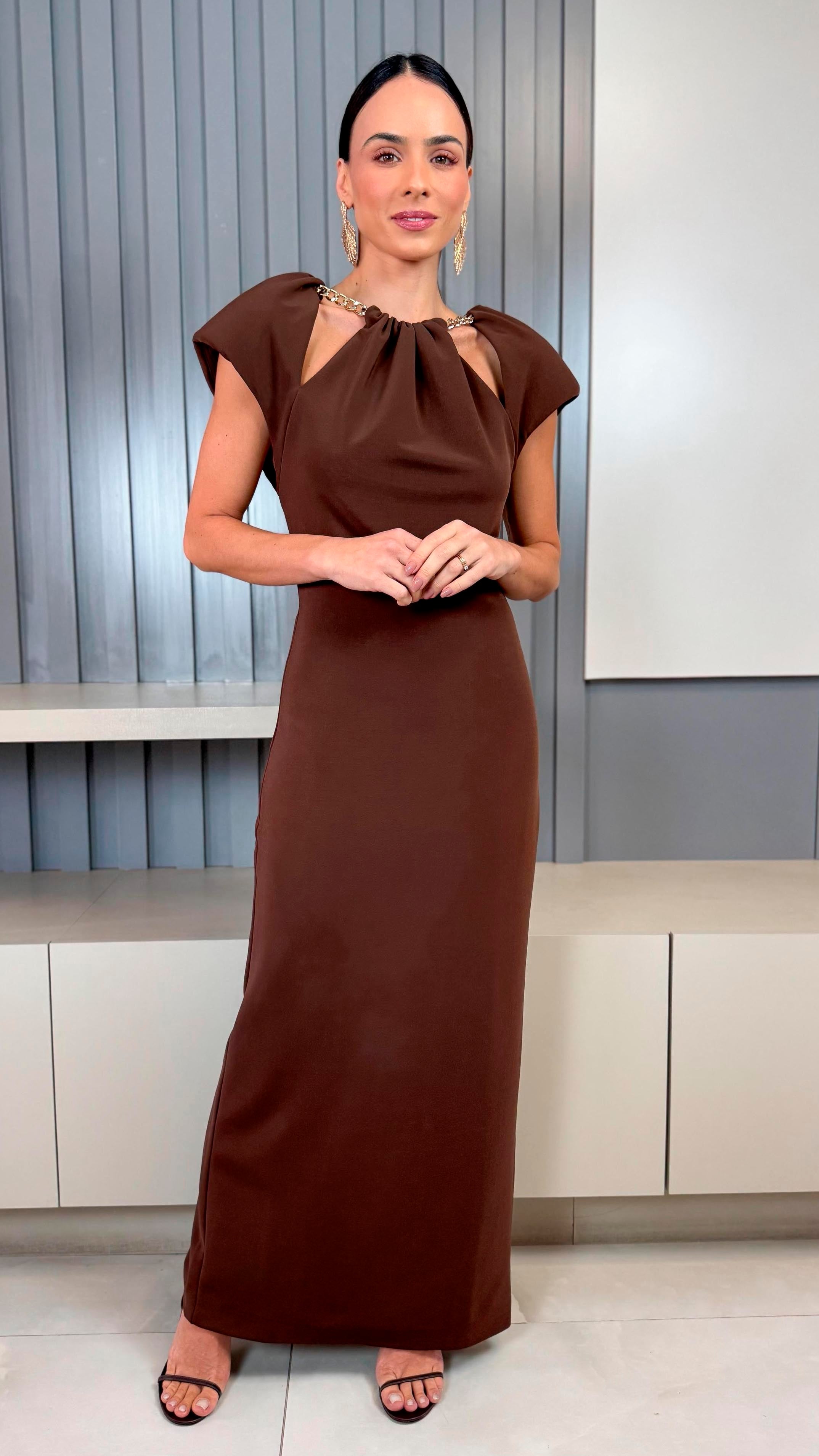 ANF Carol Maxi Midi Brown Dress
