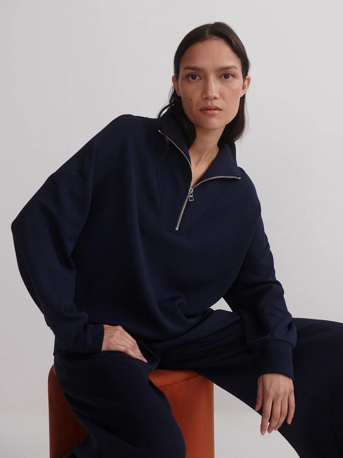 VLY Half Zip Sweat Navy