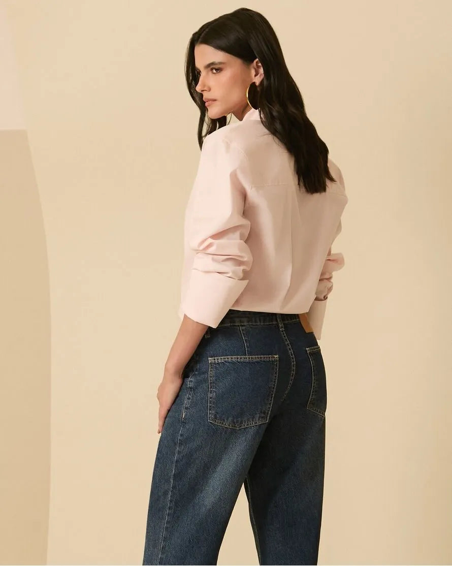 ANF Cotton Twill Pink Shirt