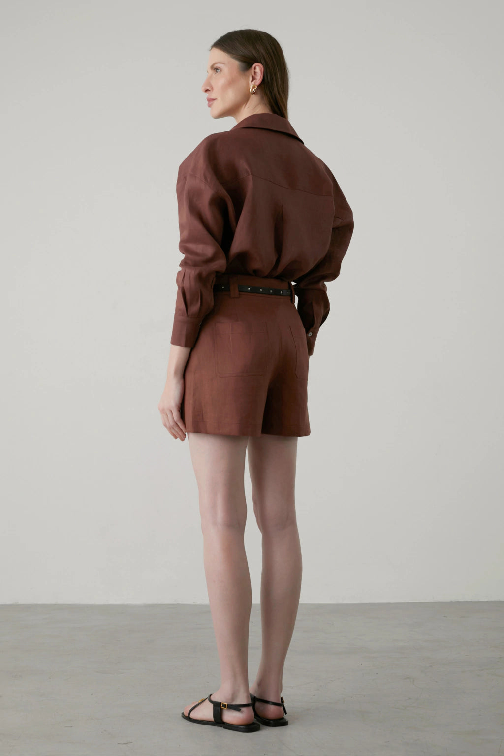 CLM Chloe Linen Shirt Brown