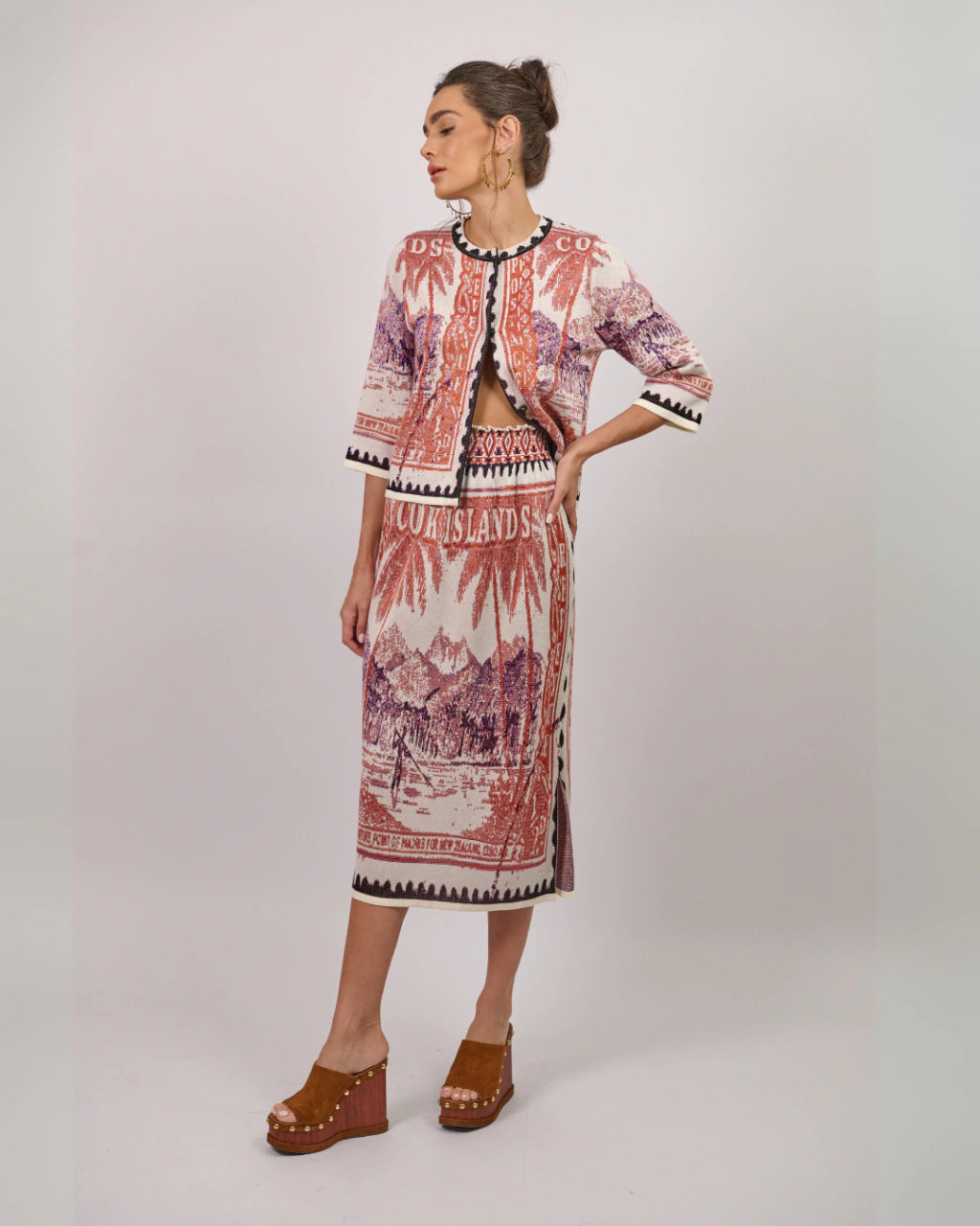 CCP Roseli Knit Orange Midi Skirt