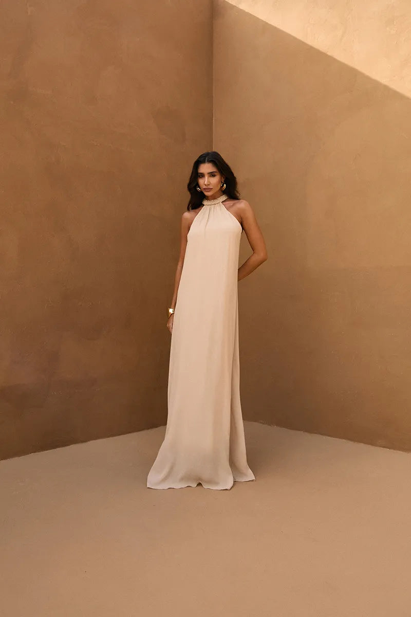 SKU Braid Summer Sand Long Dress