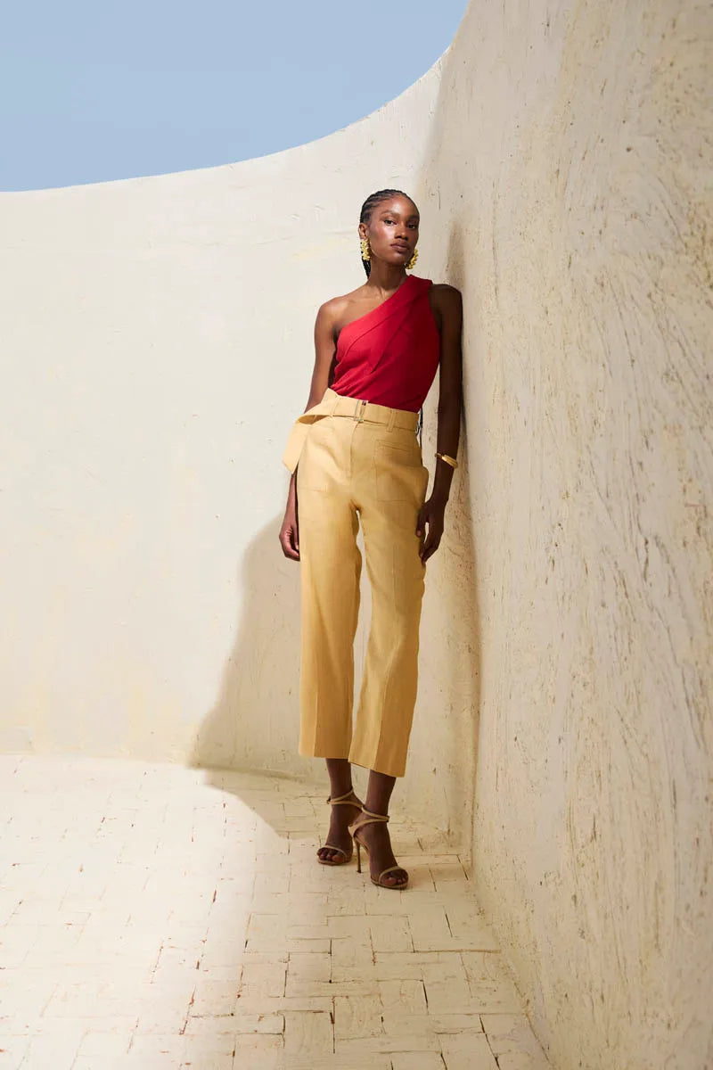 SKU Tailored Linen Pants Butter
