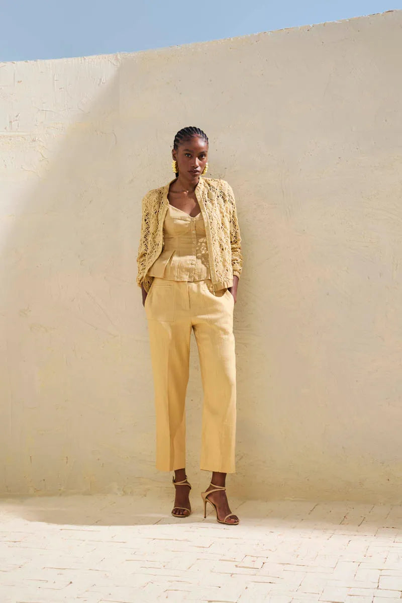 SKU Tailored Linen Pants Butter