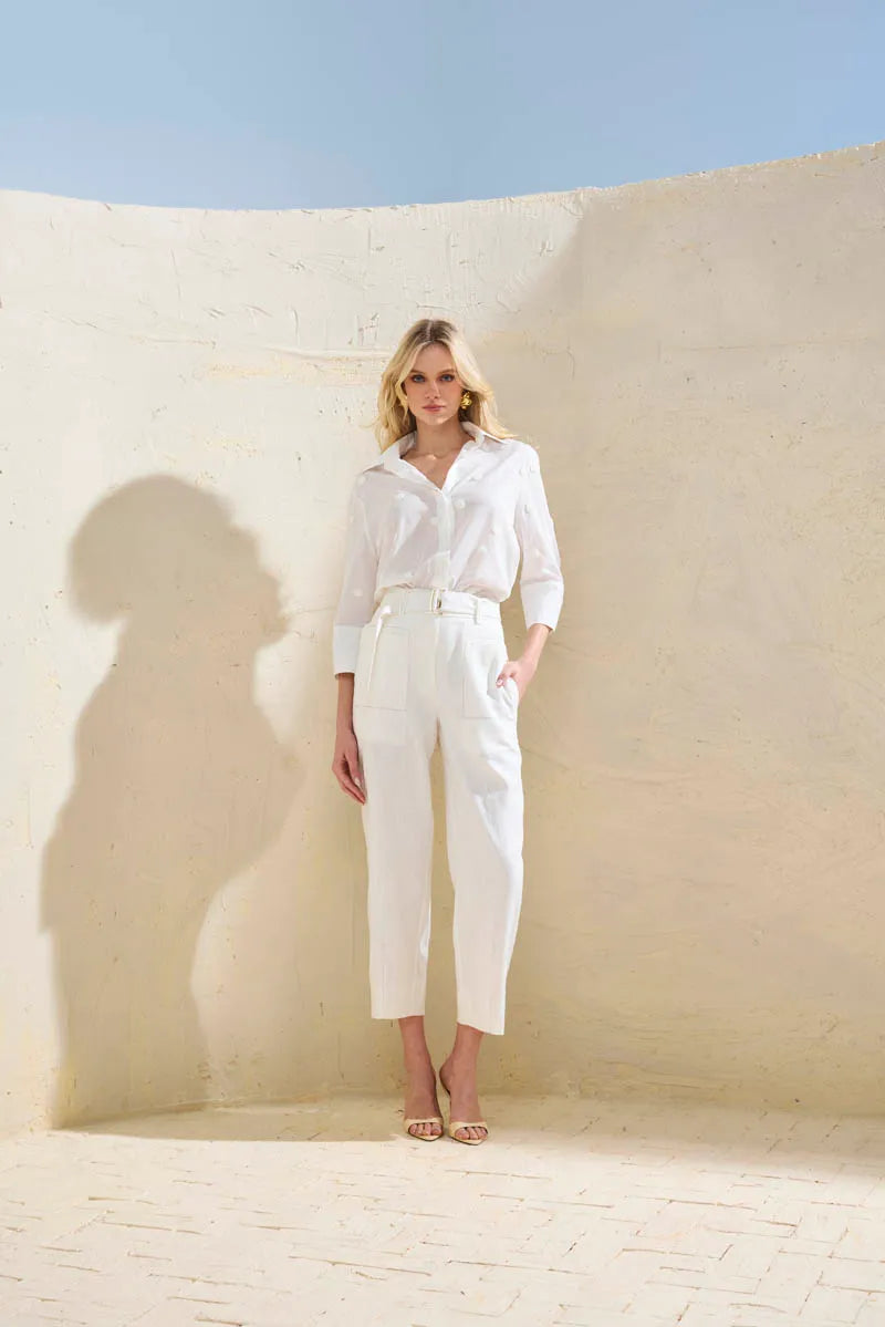 SKU Tailored Linen Pants White