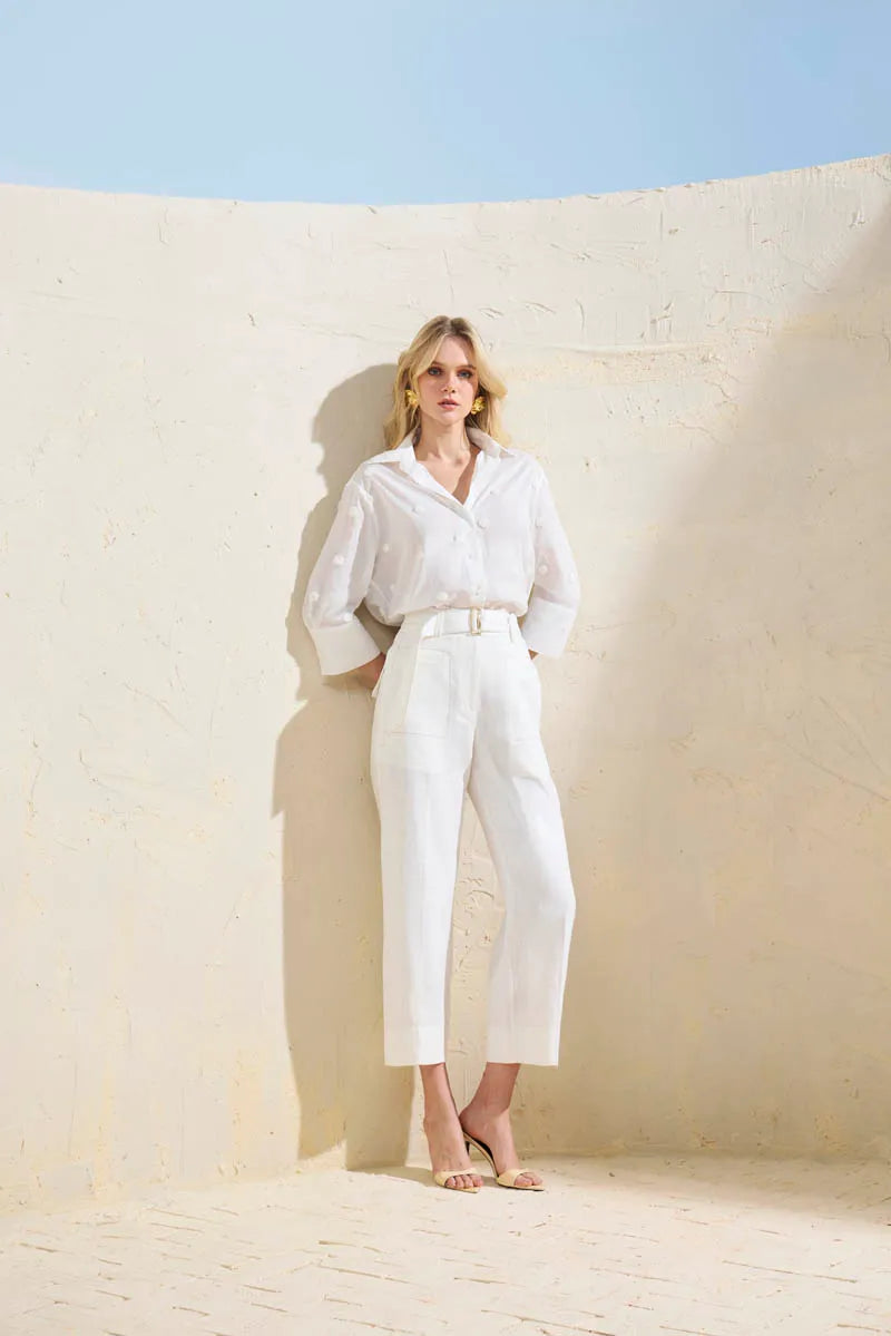 SKU Tailored Linen Pants White