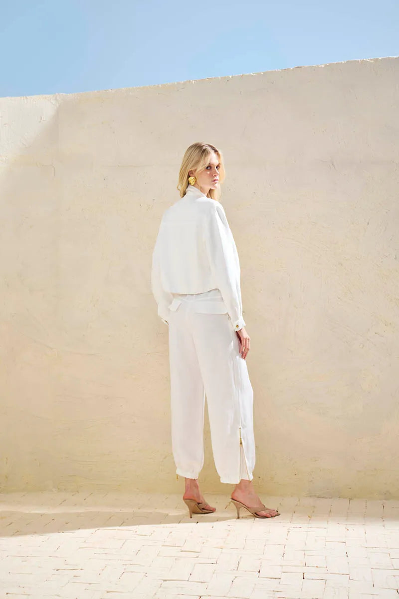 SKU Sport Chic White Linen Set