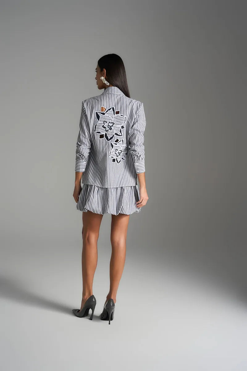 SKU Embroidered Mini Skirt Cotton Tri-Set