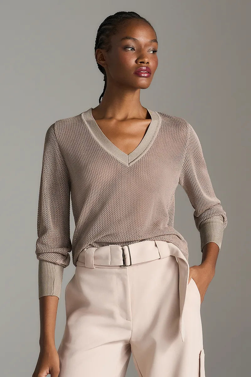 SKU Long Sleeve Blouse Lightweight Champagne