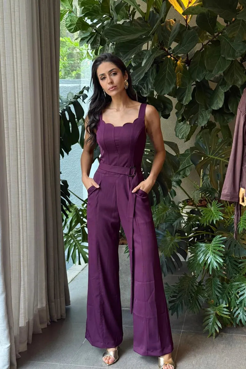 SKU Curves Cabernet Jumpsuit
