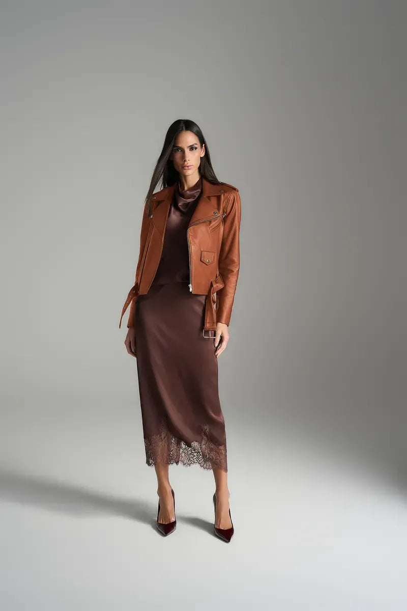 SKU Satin Midi Skirt