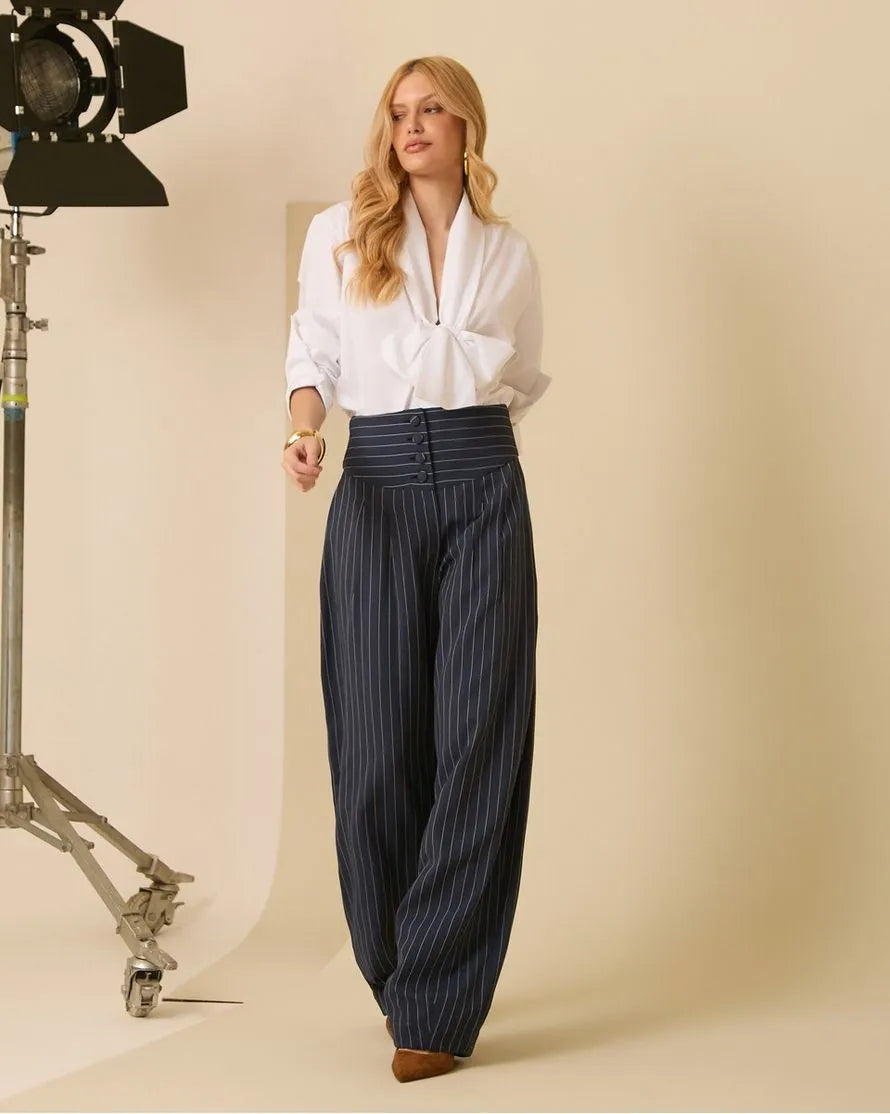 ANF Barrel Tailored Chalk Linen Pants