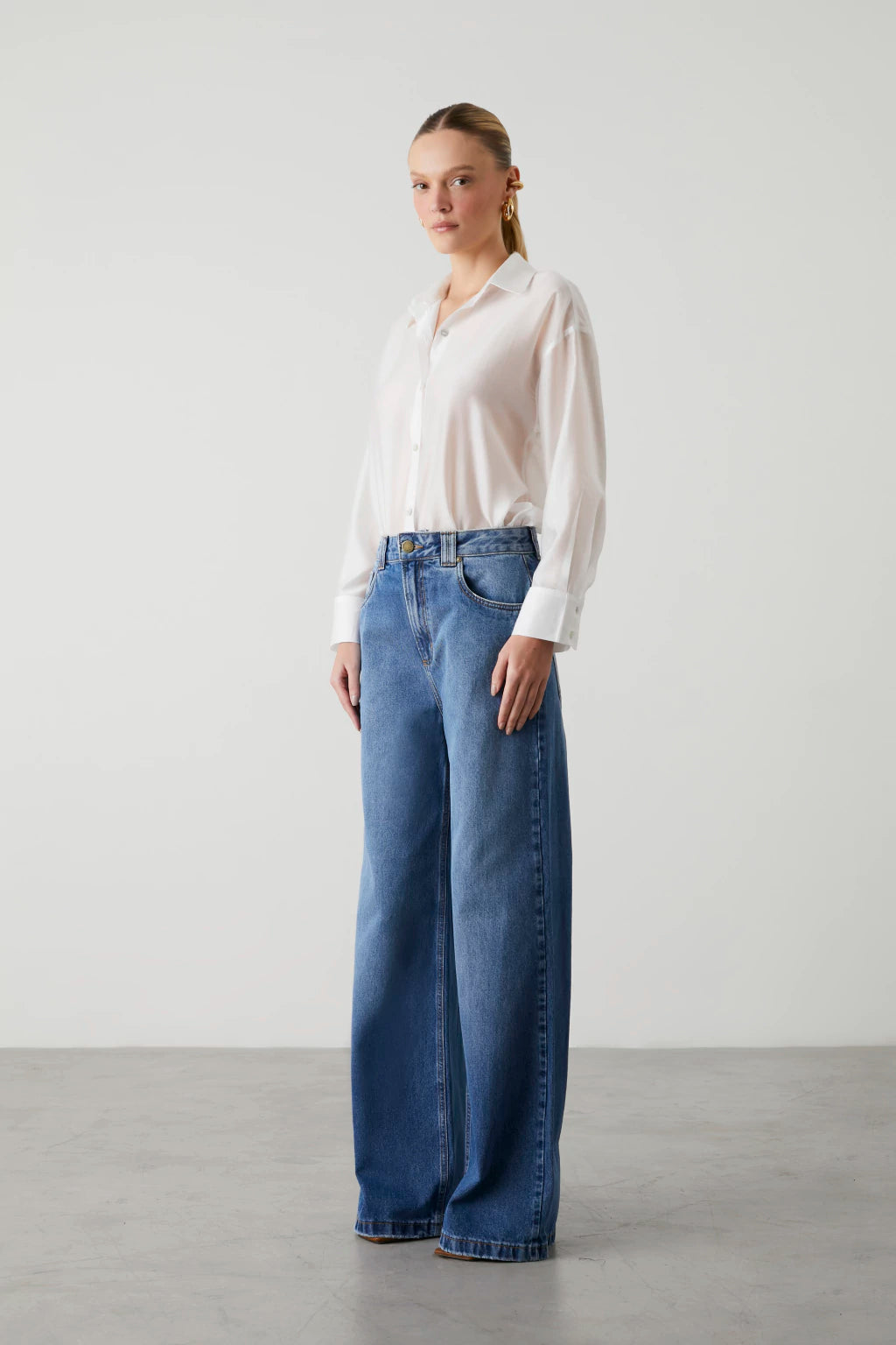 CLM Basic Denim Wide Leg Pants