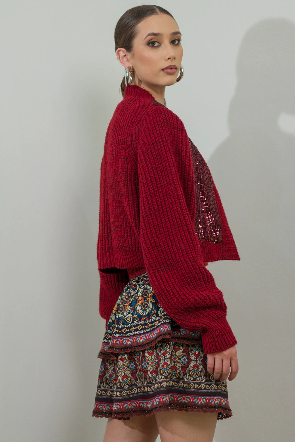 CCP Elisangela Wine Cardigan