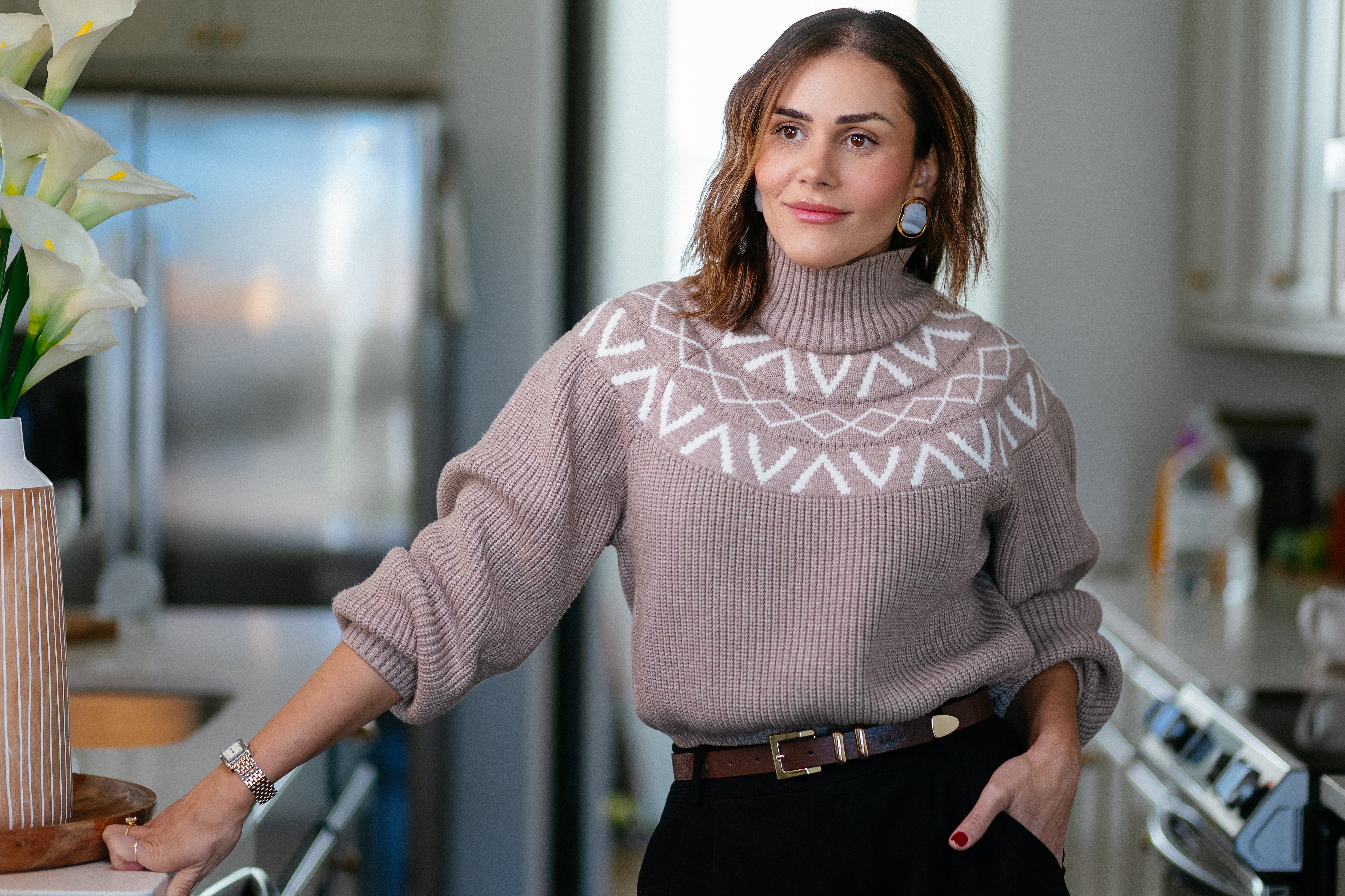 VLY Marcie Yoke Knit Taupe