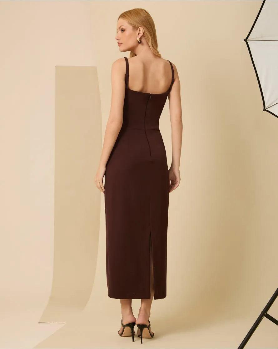 ANF Tailored Brown Midi Dress