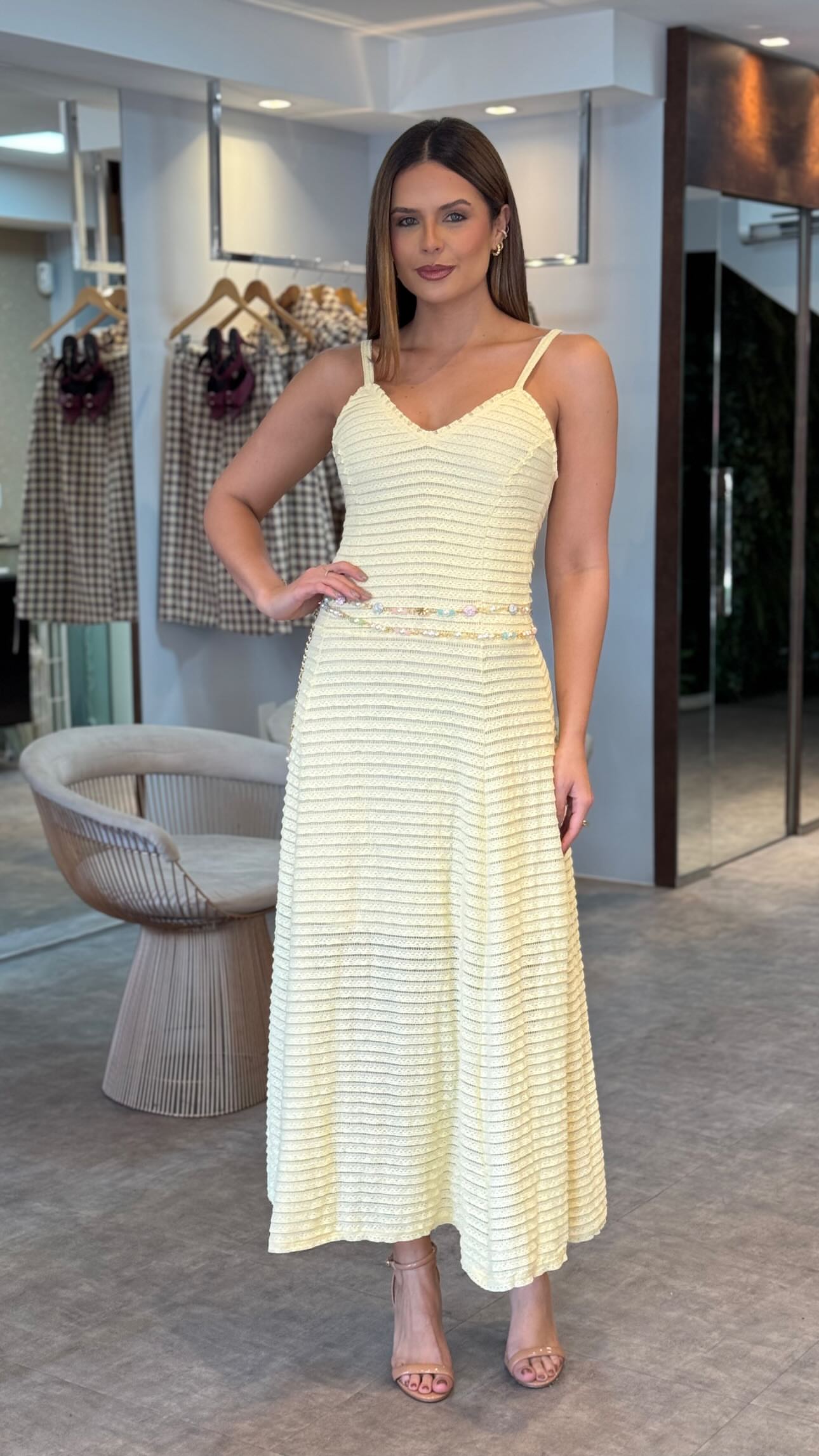 ANF Yellow Midi Dress Euro Summer
