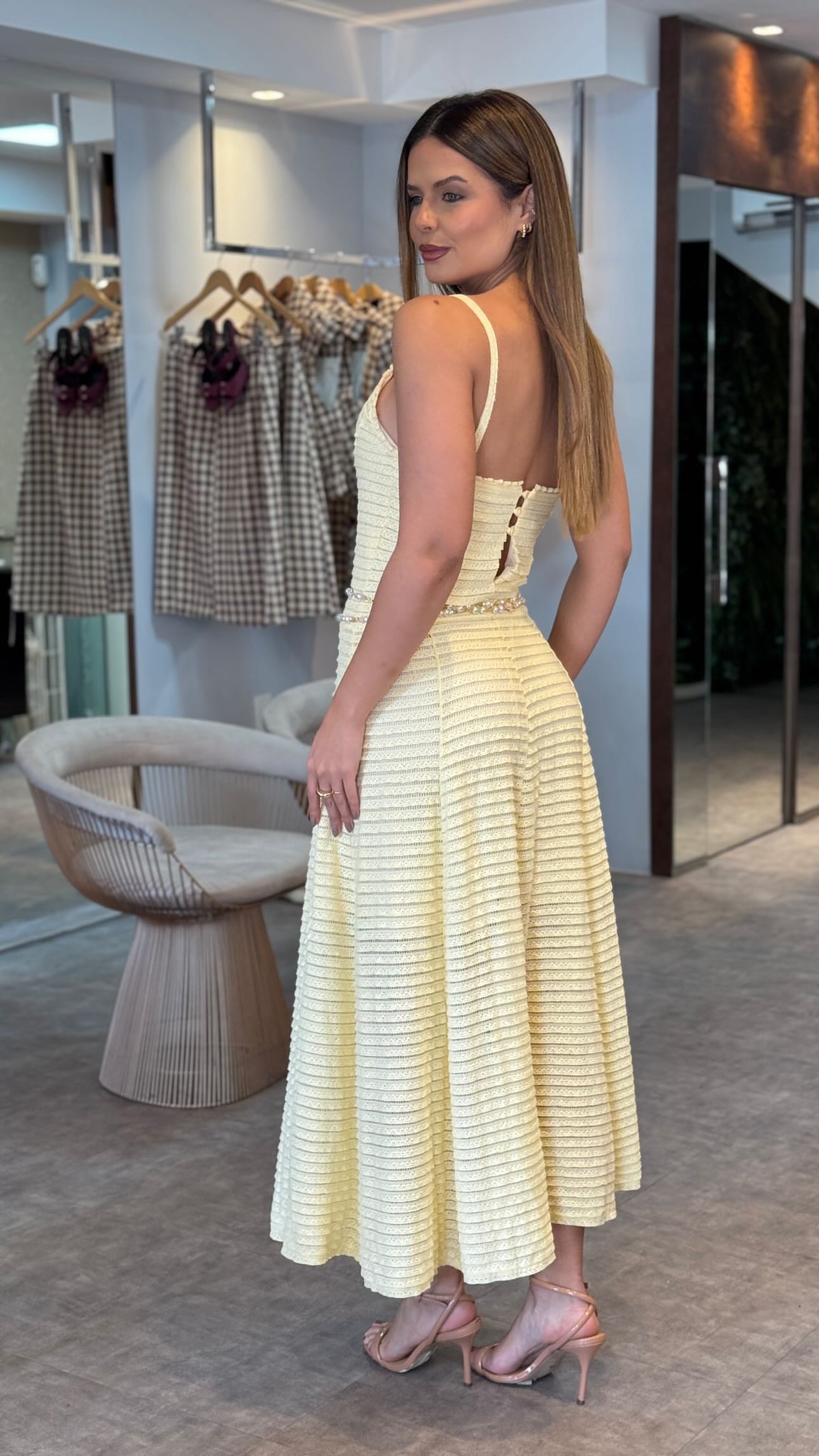 ANF Yellow Midi Dress Euro Summer