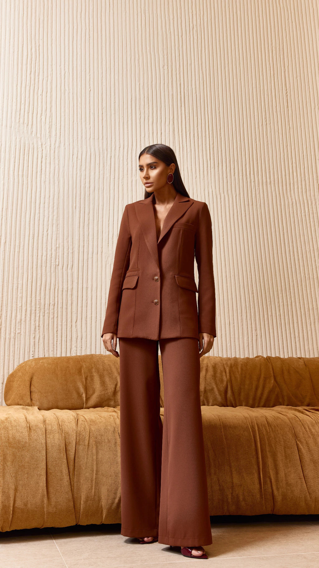 CLDX Tailored Brown Blazer Set