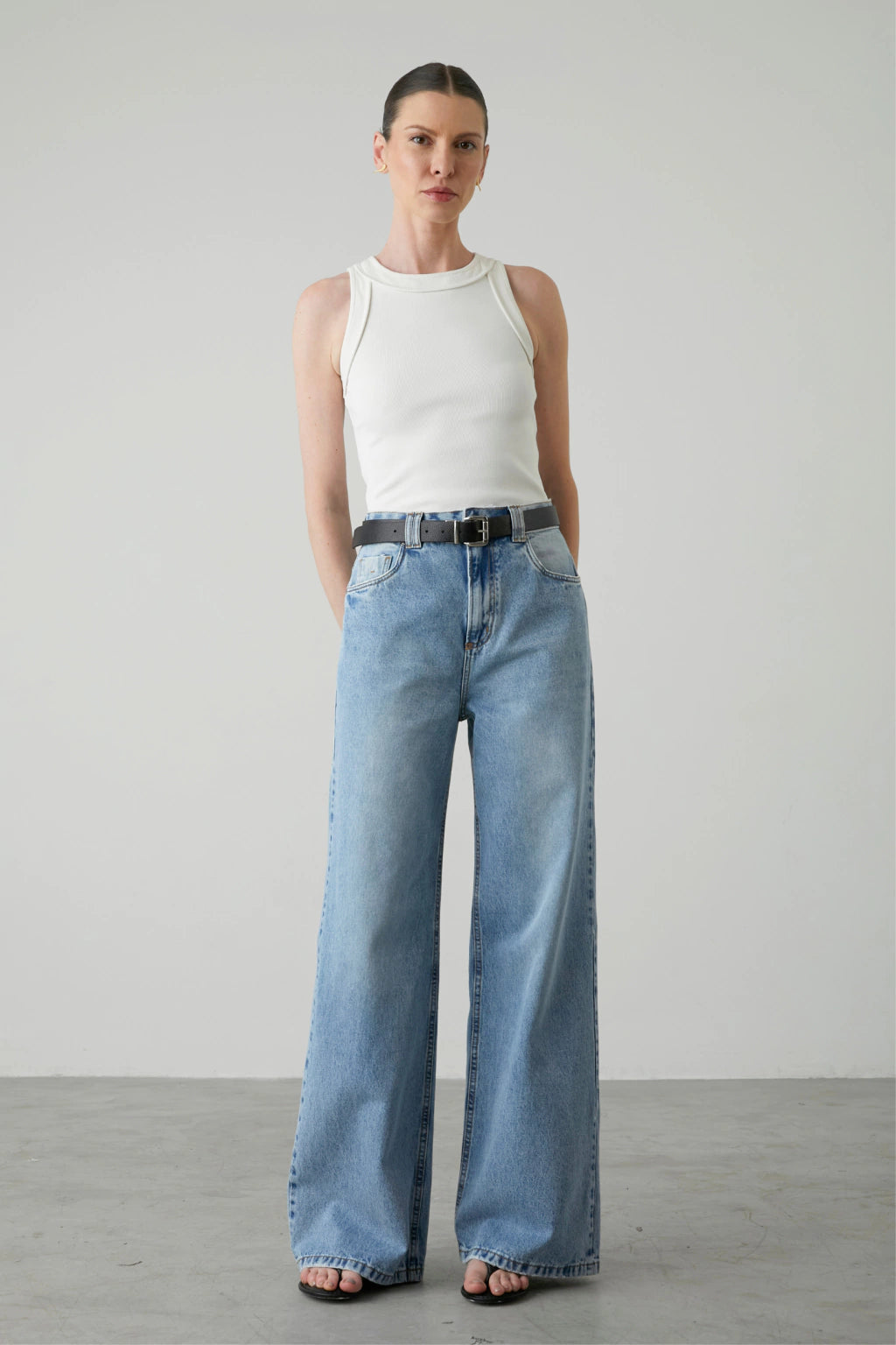 CLM Basic 1 Denim Wide Leg Pants